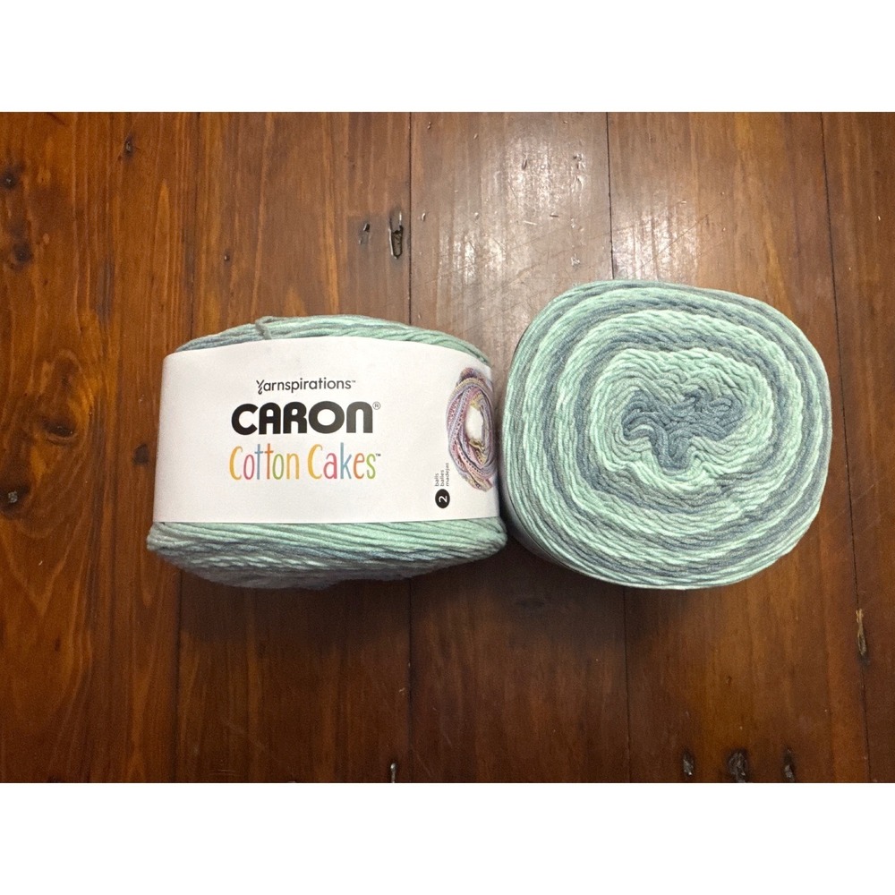 Caron Cotton Cakes Yarn High Tide 2 Cakes 530yds Each 60% Cotton Blend Medium 4